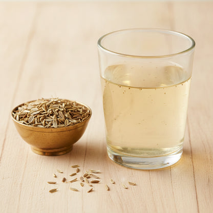 Soye ka pani – dill seed water with a bowl of dill seeds