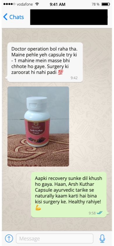 WhatsApp customer review 1
